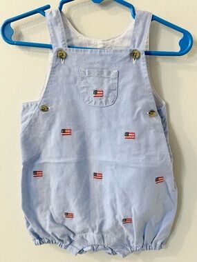 🇺🇸🎆 Janie and Jack American Flag Embroidered Romper